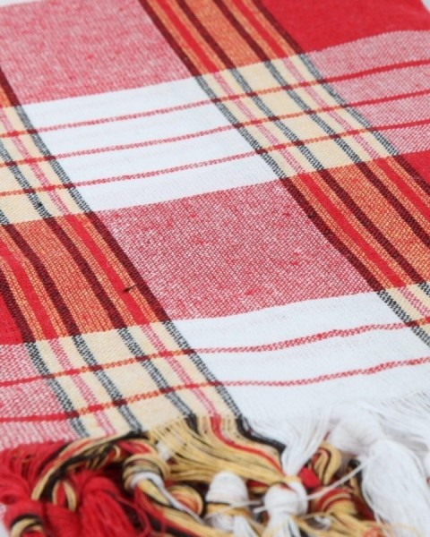 Klasik Hamam Peştamalı, %100 Pamuk, 80x180 Cm.-kırmızı 80 x 180