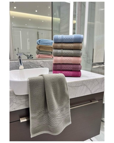 50X90 6 ADET %100 PAMUKLU EL VE YÜZ HAVLUSU