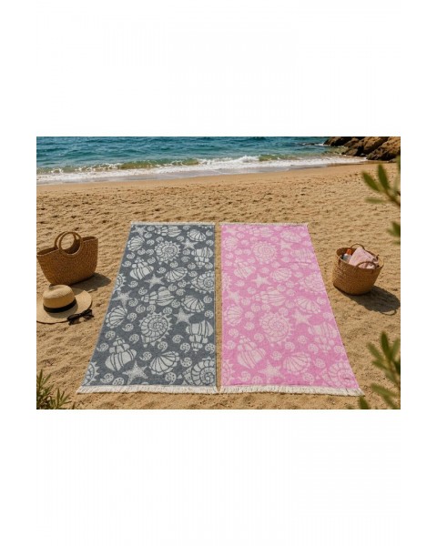 2 adet deniz yıldızı plaj ve duş havlusu 70x150