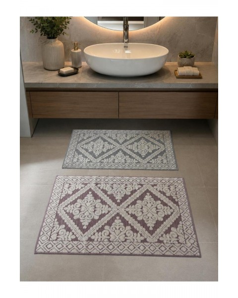 2 adet %100 pamuklu naturel ayak havlusu ve paspas 50 x 70