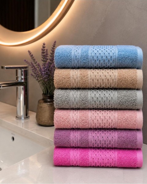 50X90 6 ADET %100 PAMUKLU EL VE YÜZ HAVLUSU 50 x 90