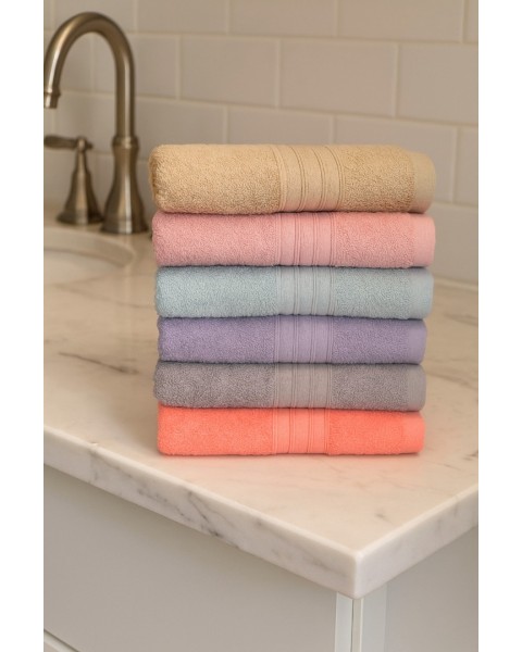 50X90 ELVE YÜZ HAVLUSU 6 ADET %100 PAMUKLU