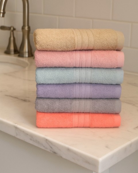 50X90 ELVE YÜZ HAVLUSU 6 ADET %100 PAMUKLU