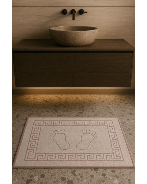 1 AdetAyak izli PAMUKLU 50 X 70 OTANTİK BANYO VE LAVABO PASPASI