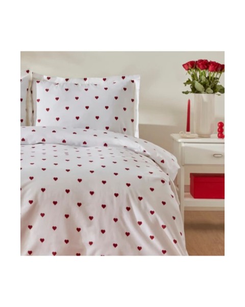 Amour Çift Kişilik Nevresim Takımı  200 x 300  Kırmızı
