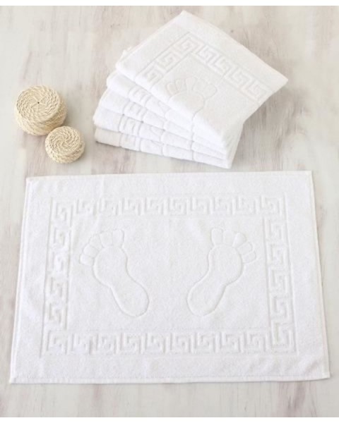 Ayak izli Banyo paspası, Ayak Havlusu, Banyo Paspası,lavabo Paspası  Beyaz 50 x 70(4 ADET)