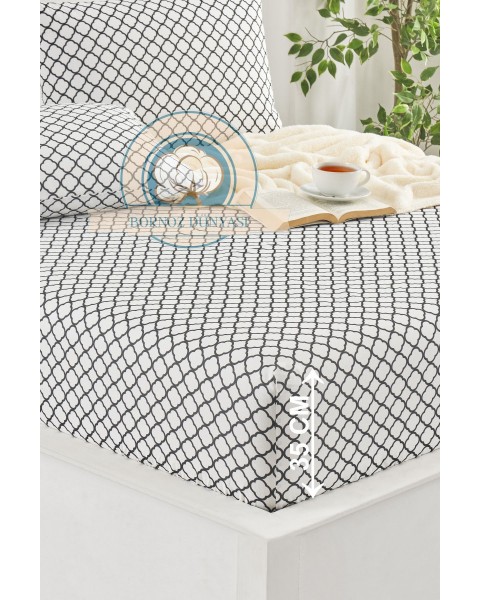 Çift Kişilik lastikli Çarşaf Takımı Yastığı kapaklı 35 cm köşe derinliği Çift Kişilik 160 x 200  beyazdamaks