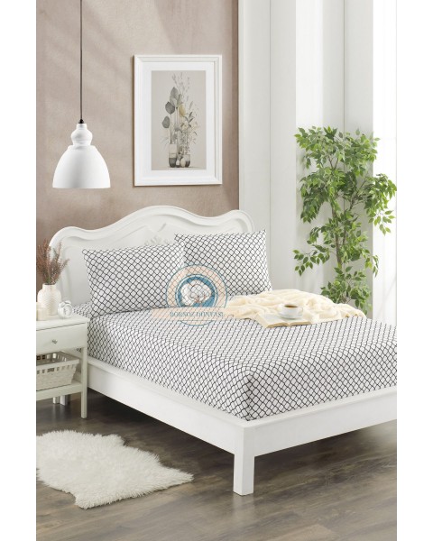 Çift Kişilik lastikli Çarşaf Takımı Yastığı kapaklı 35 cm köşe derinliği Çift Kişilik 160 x 200  beyazdamaks