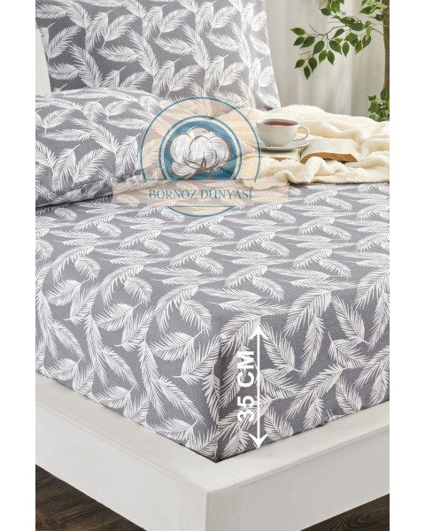 Çift Kişilik lastikli Çarşaf Takımı Yastığı kapaklı 35 cm köşe derinliği Çift Kişilik 160 x 200  beyaztüy