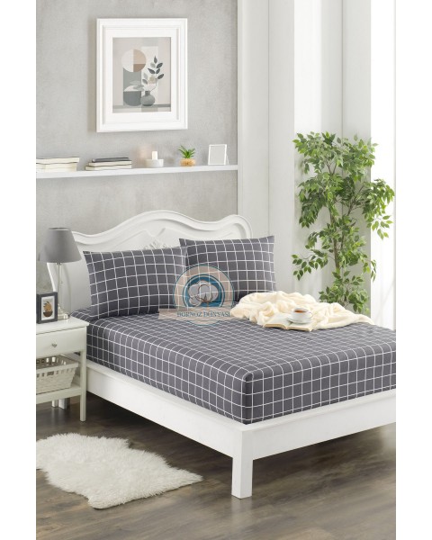 Çift Kişilik lastikli Çarşaf Takımı Yastığı kapaklı 35 cm köşe derinliği Çift Kişilik antrasitekose 160 x 200