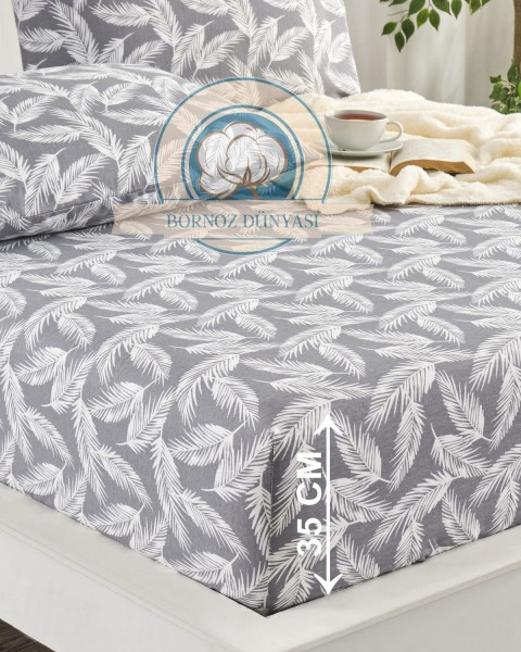 Çift Kişilik lastikli Çarşaf Takımı Yastığı kapaklı 35 cm köşe derinliği Çift Kişilik beyaztüy 160 x 200