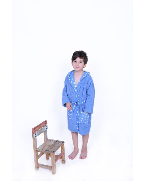 Çocuk Bornozu Unisex MAVİ