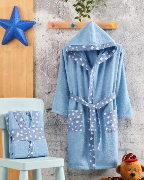 Çocuk Bornozu Unisex MAVİ