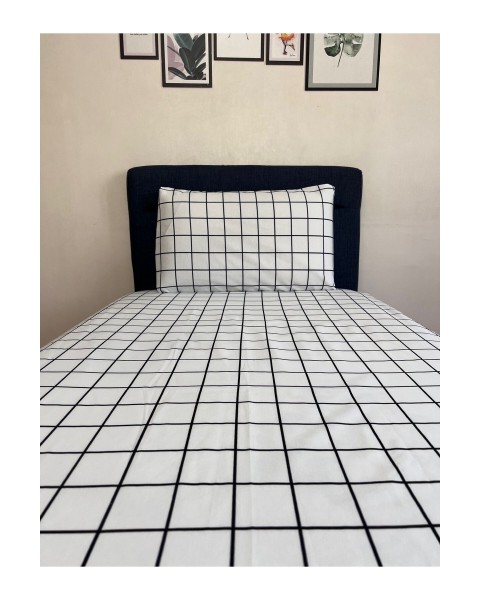 Fitted Lastikli Çarşaf Takımı (YASTIKLI) Tek Kişilik Çift Kişilik Ekoseli Bej 100 x 200 bej 100 x 200