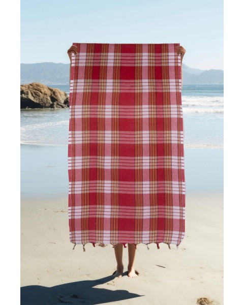 Klasik Kırmızı Hamam Peştemali 80x170 Cm  80 x 160  Kırmızı