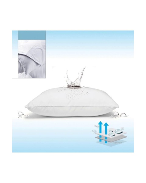 Lüks Yastık Alezi 2 Adet 50x70 Sıvı Geçirmez  50 x 70  Beyaz