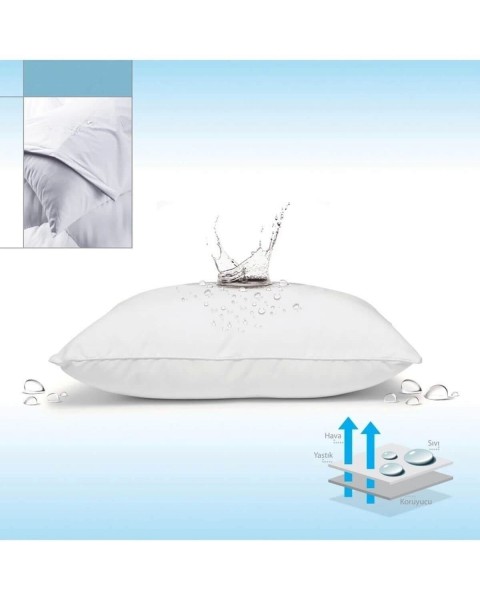 Lüks Yastık Alezi 2 Adet 50x70 Sıvı Geçirmez  50 x 70  Beyaz
