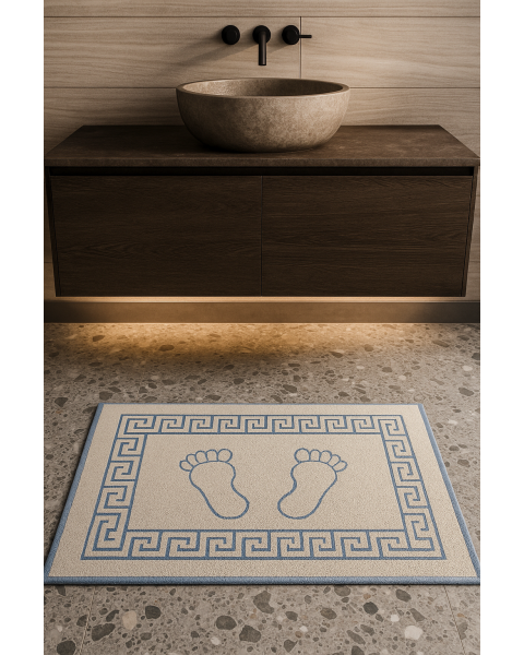 %100 ORGANİK PAMUKLU 50 X 70 OTANTİK BANYO VE LAVABO PASPASI  Grek Bordo 50 x 70(4 ADET)