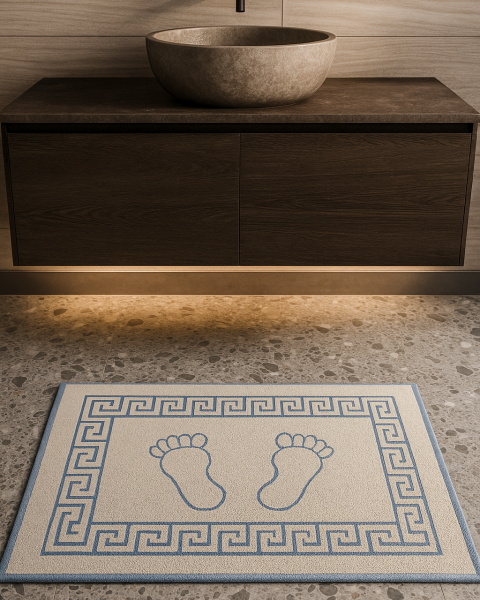 %100 ORGANİK PAMUKLU 50 X 70 OTANTİK BANYO VE LAVABO PASPASI  Grek Bordo 50 x 70(4 ADET)