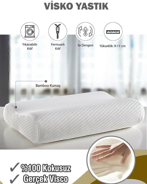 Ortopedik Yastık Destekli Lüks Ortapedik Yastık.  50 x 30  beyaz