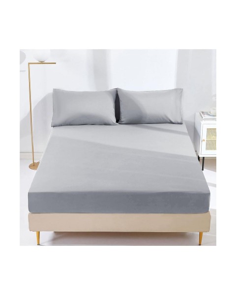 Tek Kişilik Lastikli Çarşaf Takımı (YASTIKLI)  100 x 200  Gri İpliği Boyalı