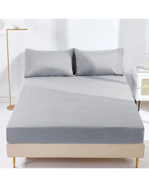 Tek Kişilik Lastikli Çarşaf Takımı (YASTIKLI)  100 x 200  Gri İpliği Boyalı