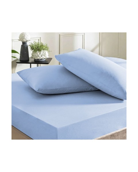 Tek Kişilik Lastikli Çarşaf Takımı (YASTIKLI)  100 x 200  Mavi İpliği Boyalı