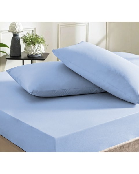 Tek Kişilik Lastikli Çarşaf Takımı (YASTIKLI)  100 x 200  Mavi İpliği Boyalı