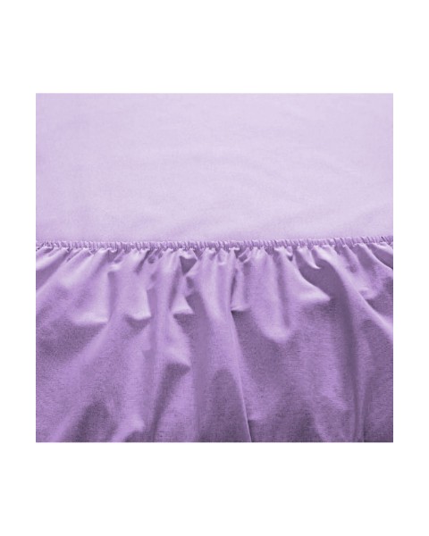 Tek Kişilik Lastikli Çarşaf Takımı (YASTIKLI)  100 x 200  Mor İpliği Boyalı