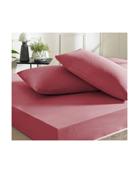 Tek Kişilik Lastikli Çarşaf Takımı (YASTIKLI)  Fuşya İpliği Boyalı 100 x 200