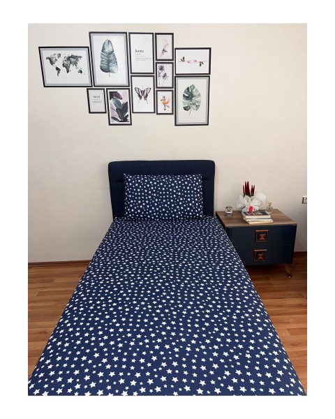 Tek Kişilik Lastikli Çarşaf (Yastıklı) 100 x 200 100 x 200  Lacivert