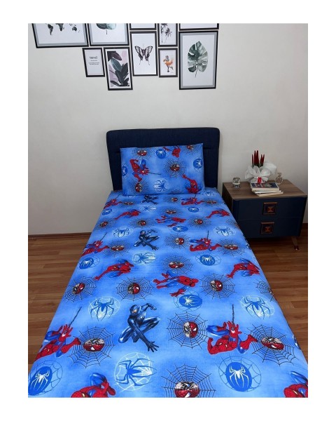 Tek Kişilik Lastikli Çarşaf (Yastıklı) 100 x 200 100 x 200  Spiderman