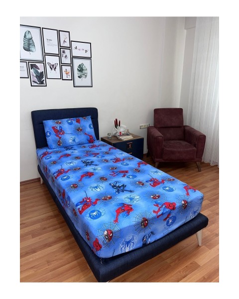 Tek Kişilik Lastikli Çarşaf (Yastıklı) 100 x 200 100 x 200  Spiderman