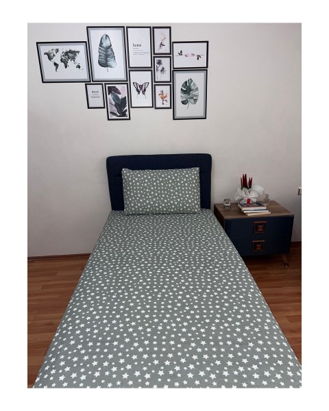Tek Kişilik Lastikli Çarşaf (Yastıklı) 100 x 200 Cam Göbeği 100 x 200