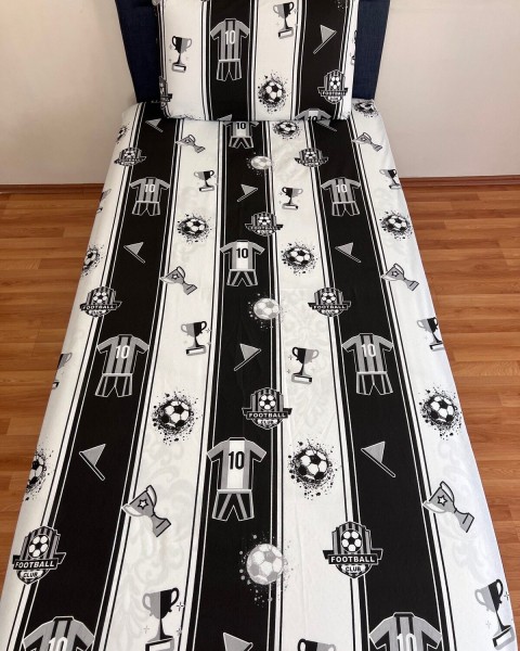 Tek Kişilik Lastikli Çarşaf (YASTIKLI) Takımı Taraftar Siyah Beyaz 100 x 200 100 x 200  siyah beyaz