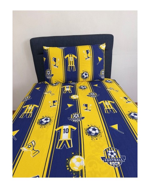 Tek Kişilik Lastikli Çarşaf (YASTIKLI) Taraftar Takımı Sarı Lacivert 100 x 200 100 x 200  sarı lacivert
