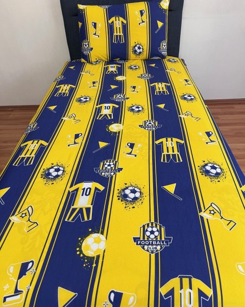 Tek Kişilik Lastikli Çarşaf (YASTIKLI) Taraftar Takımı Sarı Lacivert 100 x 200 100 x 200  sarı lacivert