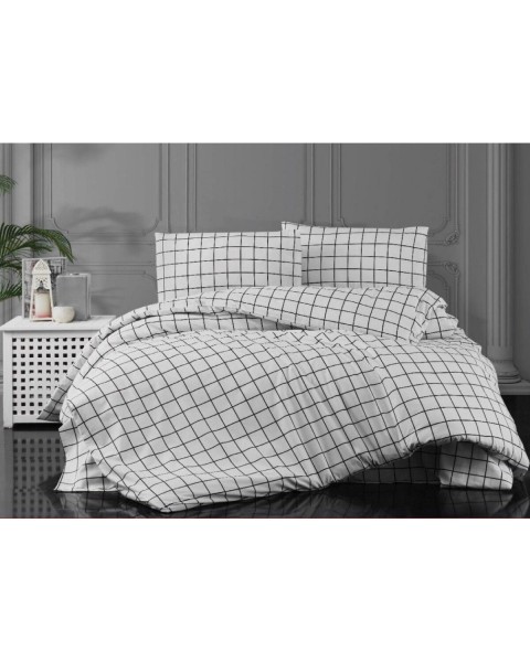TEK KİŞİLİK NEVRESİM TAKIMI ÇARŞAFI LASTİKLİ YASTIĞI KAPAKLI  160 x 230  Beyazekose