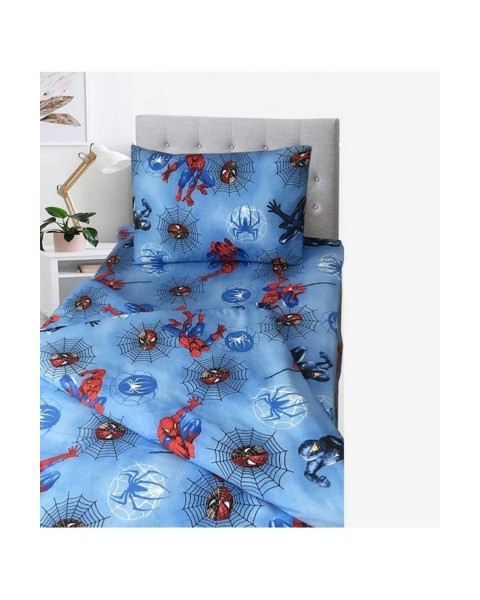 TEK KİŞİLİK NEVRESİM TAKIMI ÇARŞAFI LASTİKLİ YASTIĞI KAPAKLI  160 x 230  spiderman