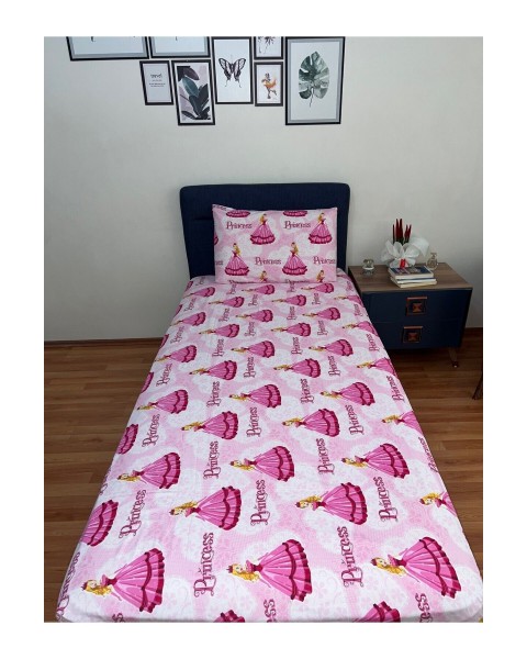 TEK KİŞİLİK NEVRESİM TAKIMI ÇARŞAFI LASTİKLİ YASTIĞI KAPAKLI  prenses 160 x 230