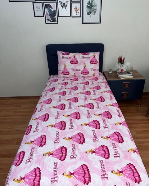 TEK KİŞİLİK NEVRESİM TAKIMI ÇARŞAFI LASTİKLİ YASTIĞI KAPAKLI  prenses 160 x 230