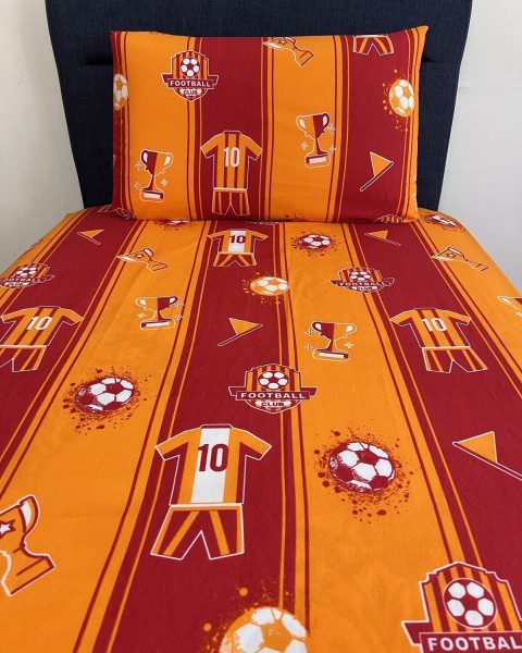 TEK KİŞİLİK NEVRESİM TAKIMI ÇARŞAFI LASTİKLİ YASTIĞI KAPAKLI  SARIKIRMIZI 160 x 230
